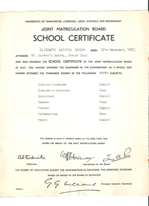 School certificate